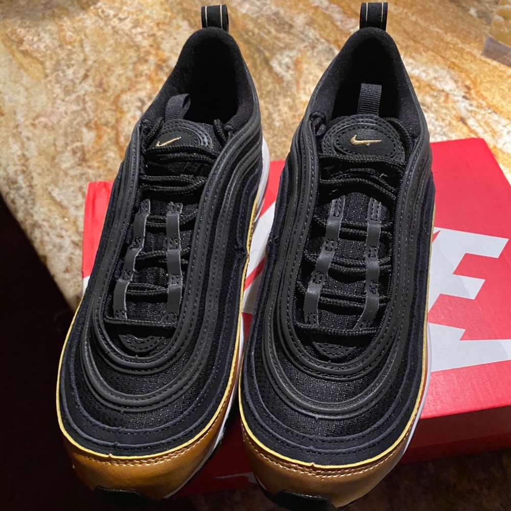 Nike Black and Gold Air Max 97